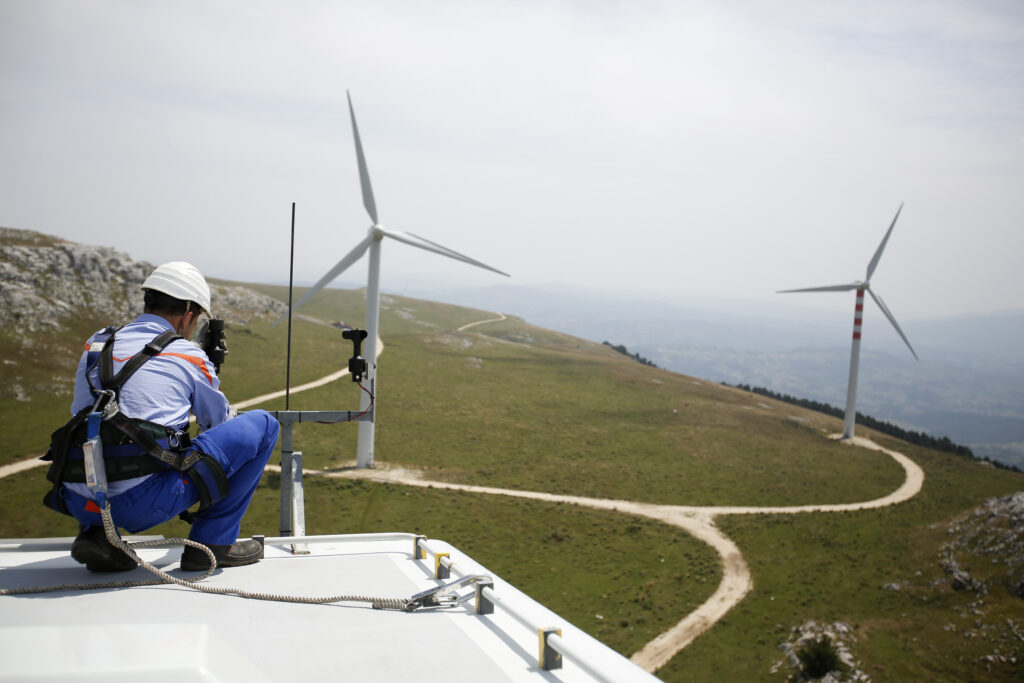 Technician Surveys from Top of Wind Turbine
